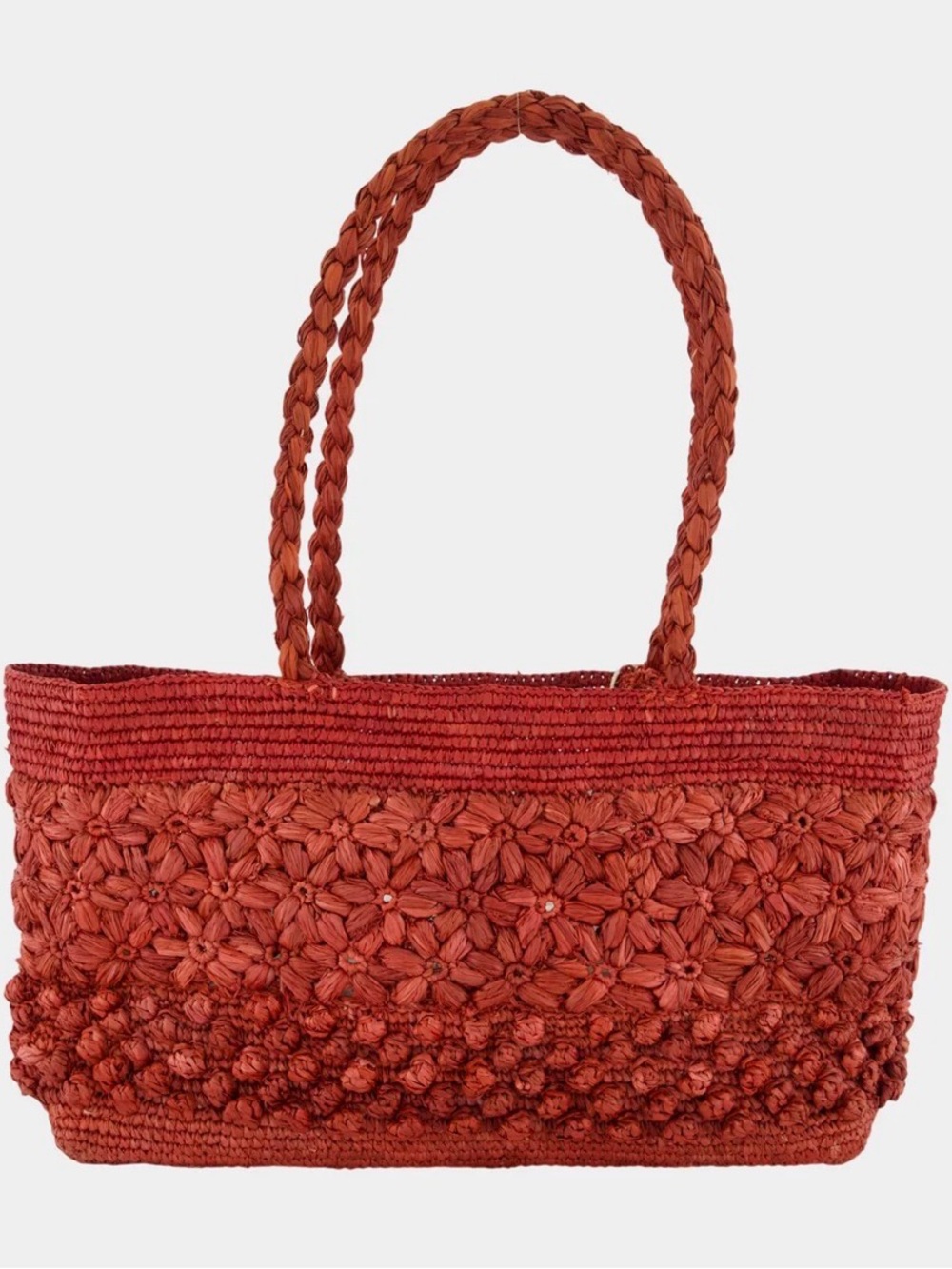 Square Bag - Rouje - Raffia - Red